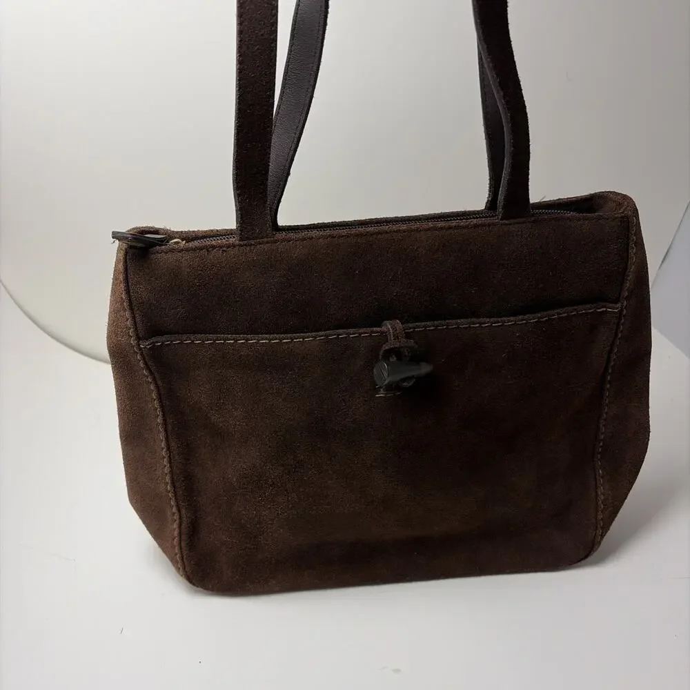 Ralph Lauren dark brown suede tote bag EUC - Picture 2 of 13